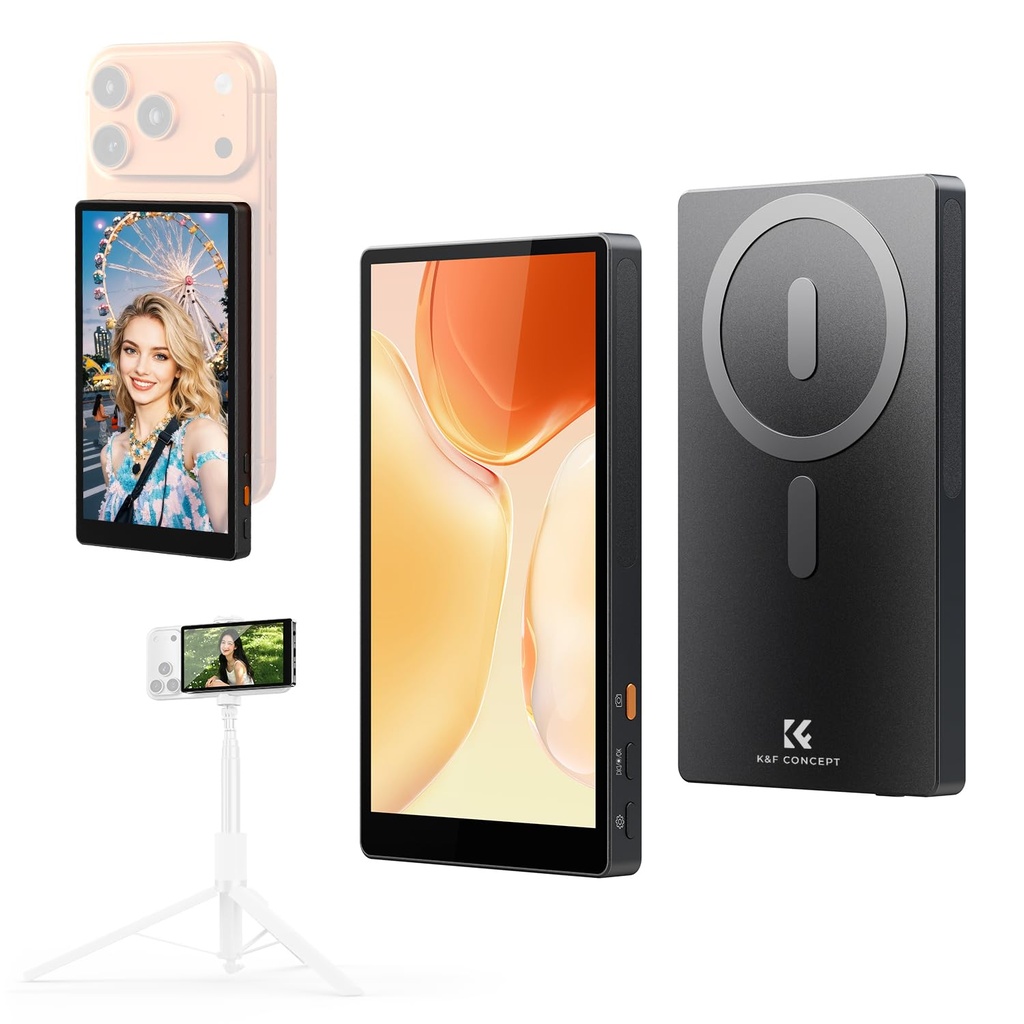 K&F CONCEPT Selfie Monitor Screen for iPhone, 5" Wireless iPhone Monitor