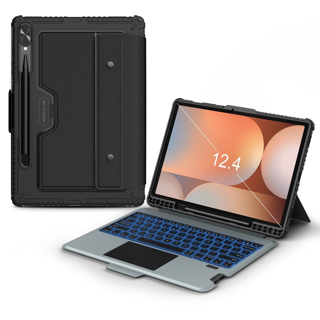 Nillkin for Samsung Galaxy Tab S9+ Plus Detachable Keyboard Case with 7 Backlit, Kickstand,