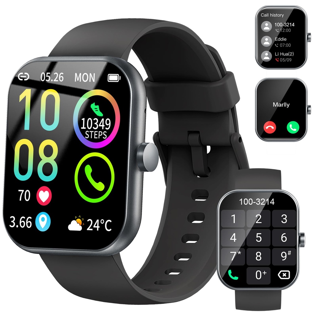 Smart Watch for Men Women, 1.96"HD Smartwatch Answer/Make Calls, Fitness Watch with Heart 