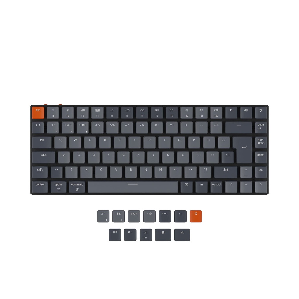 Keychron K3 Ultra-Slim 75% ISO-UK-Layout Wireless Bluetooth/Wired USB Mechanical Keyboard,