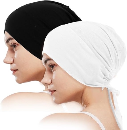 [ITM48063] Job Lot of 28 x MIVAIUN 2 PCS Women Hijab Undercap Adjustable Hijab Muslim Under Hijab Tie Back Closure Solid