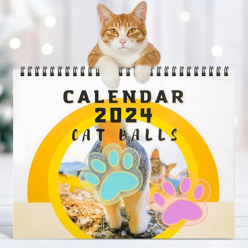 [ITM49005] Job Lot of 24 x Allony Funny Cat Calendar 2024 Uk, Cat Calendar 2024 Uk, Men and Cat Lovers Humorous Funny Gift