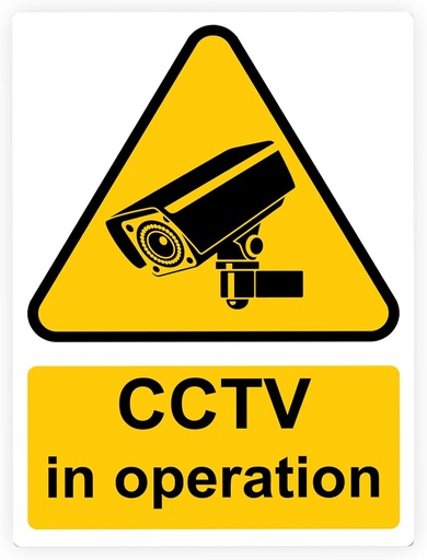 [ITM50493] Job Lot of 98 x RDLCAR CCTV In Operation Warning Sign - Security Camera Warning Triangle Signs for Indoor & Out