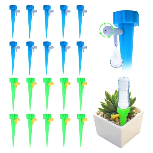 [ITM51213] Job Lot of 24 x TSHAOUN 20 Pieces Automatic Plant Watering Spike with Slow Release Control Valve Switch Bottles