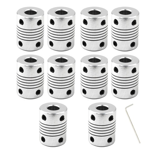 [ITM52779] Job Lot of 8 x Beam Coupling Flexible Coupling 5mm to 8mm Shaft Coupler for 3D Printer and CNC Machine-Length