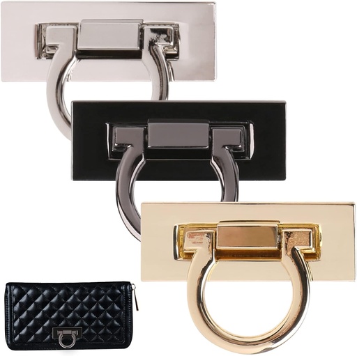 [ITM58311] Job Lot of 48 x AMJKEJI 3Pcs Bag Clasps and Closures Accessories Metal Lock Clasp Handbag Clasp Turn Lock Twi