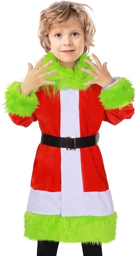 [ITM61659] Job Lot of 4 x Meekio Green Big Monster Costume for Kids Boys Monster Christmas Furry Suit Santa Outfits