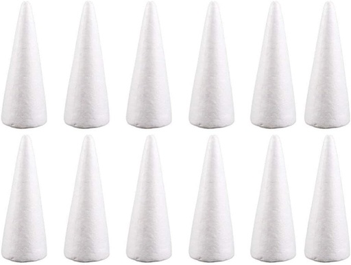 [ITM63453] Job Lot of 8 x Foam Cone Cone Shapes White Christmas Tree Crafts Table Centerpiece Props 1pc (12pcs, 10cm)