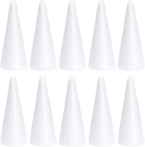 [ITM65235] Job Lot of 6 x Happyyami 10PCS/ 18. 5 * 7CM Foam Cones Craft Cone Shaped Crafts DIY White Crafts Cake Tower