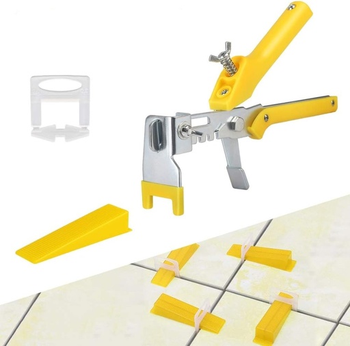 [ITM65619] Job Lot of 19 x Tile Leveling System 1.5mm 300pcs Tile Spacer Clips, Tile Kits,100pcs Reusable Wedges for Floor Levelling