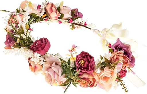 [ITM65859] Job Lot of 20 x Women Rose Flower Crown Wedding Bridal Boho Flower Headpiece Girls Maternity Bridal Photo Pr