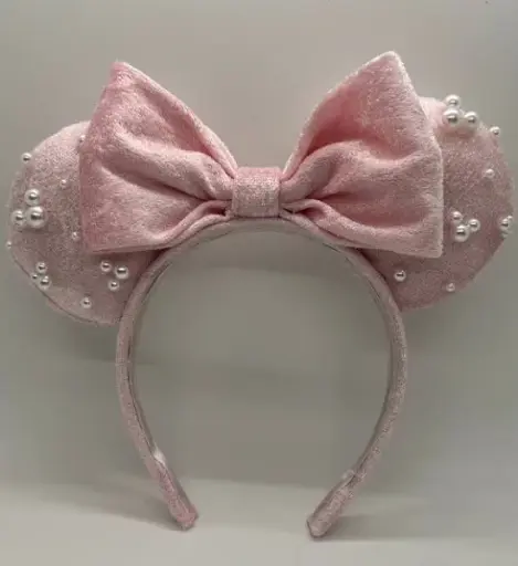 [ITM78669] Job Lot of 49 x WACURRENTHYD Mouse Ears Headbands for Women Girls Pink Bow Pearl Hairbands Velvet Headband C