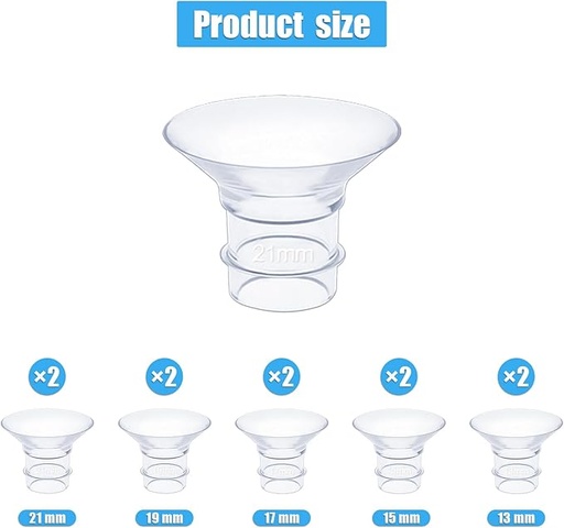 [ITM79389] Job Lot of 34 x 10pcs Wearable Breast Pump Accessories, Soft Silicone Flange Inserts 13/15/17/19/21mm