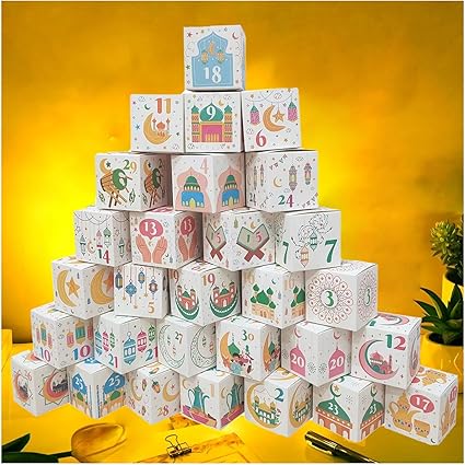 [ITM80733] Job Lot of 20 x WZERHO 30 Ramadan Advent Calendar, Ramadan Calendar, Ramadan Gift Bags, Ramadan Stickers, Countdown Calendars