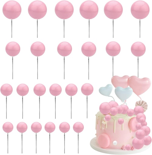 [ITM86097] Job Lot of 6 x 24 Pcs Ball Cake Toppers, Round Foam Mini Balloon Cupcake Toppers Round Pearl DIY Cake Insert