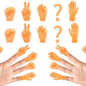 [ITM101601] Job Lot of 19 x Morofme 10pcs Tiny Hands Finger Puppets Mini Hands Finger Flat Hand Style Mini Realistic Rubber Hand Small Figurines