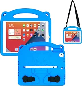 [ITM106647] Job Lot of 17 x KINGSKEEN Case for iPad 9.7 2018 6th Generation/iPad 2017 5th Generation/iPad Air/iPad Air 2, Eva Shock Proof Lightweight Professional Kids Bag with Shoulder Strap (Blue)