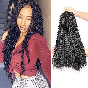 [ITM112587] Job Lot of 6 x WIGENIUS Passion Twist Hair 18inch 6 Packs Water Wave Crochet Hair Extensions Passion Twist Crochet Braids Hair Passion Twists Braiding Hair (18inch,1B)