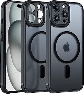 [ITM114555] Job Lot of 46 x ivoler Magnetic Case for iPhone 15 Pro 6.1 inch, [Compatible with MagSafe] [Shockproof Military-Grade Protection] Slim Hard Translucent Matte Cover - Black