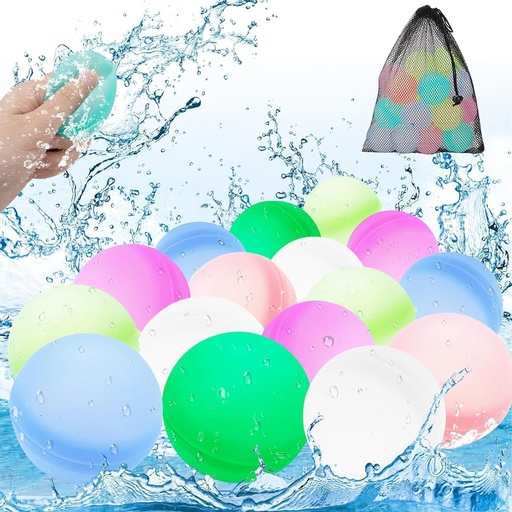 [ITM117951] Job Lot of 14 x Wasserballon Reusable Water Balloons for Kids Adults, 16 Pcs Reusable Water Balloons Splash