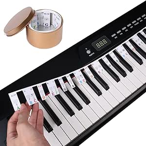 [ITM37257] Job Lot of 20 x MuzcYM Piano Keyboard Stickers 88 Full Size Key Set Free Paste Keyboard Rake Note Marker Over